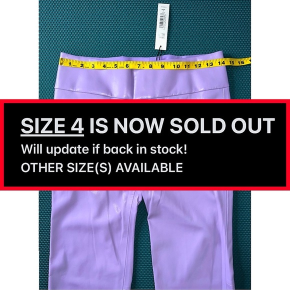 Alice + Olivia Olivia Vegan Leather Bootcut Lavender Purple Pant - Picture 10 of 16